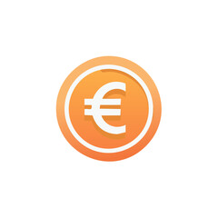 Fototapeta premium Orange Euro Coin, Currency Symbol, European Union Money and Finance