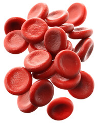 Pile of Red Blood Cells Erythrocytes in Medical Science Illustration hematology isolated on a transparent background