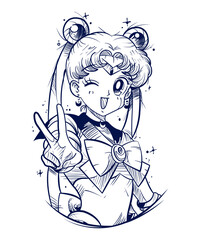 Anime Style Fighter Character Vector