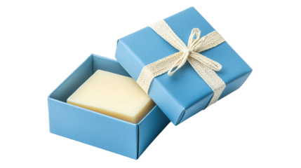 Blue Gift Box with Soap Bar Present Surprise