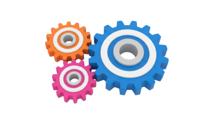 Isolated Colorful Gears