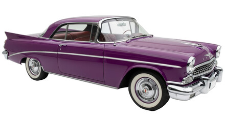 Isolated Purple Vintage Car