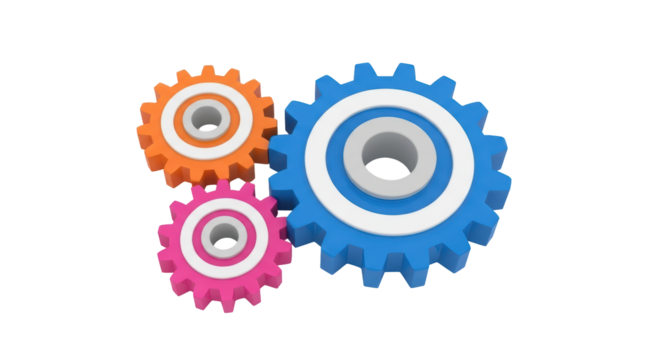 Isolated Colorful Gears