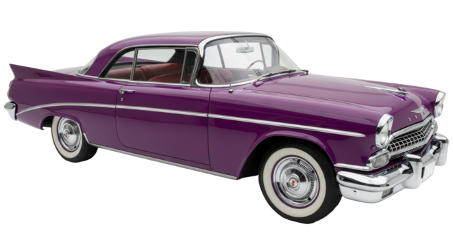 Isolated Purple Vintage Car