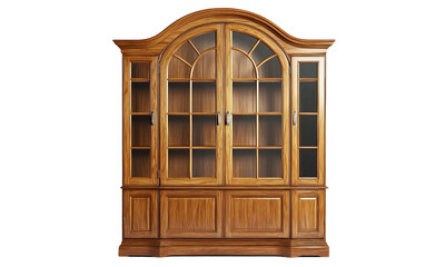 Elegant wooden display cabinet for kitchen and dining modern home decor warm atmosphere classic design front view storage solutions