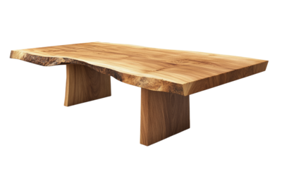 Rustic wooden dining table modern kitchen furniture showcase bright environment eye-level view nature-inspired aesthetic