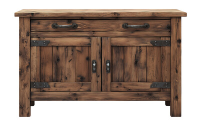 Rustic wooden sideboard kitchen furniture cozy home eye-level storage solution