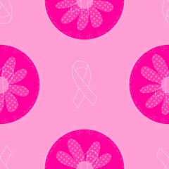 Breast cancer month seamless pink ribbon day mammogram pattern for medical accessories and medicine textiles