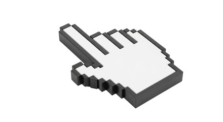 Isolated Pixelated Hand Cursor