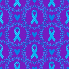 Breast cancer month seamless pink ribbon day mammogram pattern for medical accessories and medicine textiles
