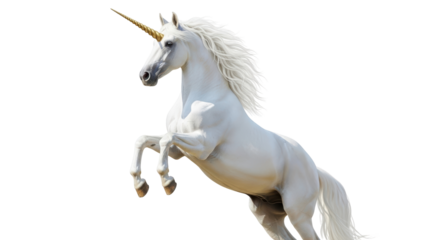 Isolated Rearing Unicorn