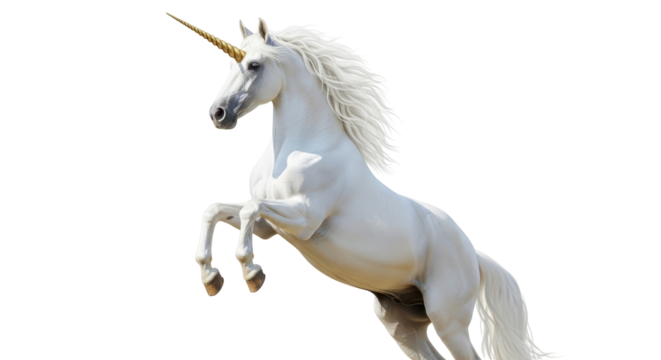 Isolated Rearing Unicorn - Powered by Adobe