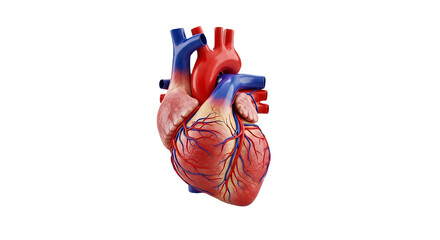 Detailed 3D anatomical human heart model with vibrant colors, perfect for medical education, healthcare presentations, and scientific visuals