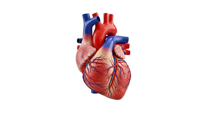 Detailed 3D medical illustration of a human heart, perfect for educational materials and healthcare designs