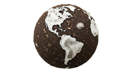 Isolated Earth made of soil