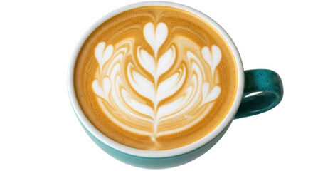 Isolated Latte Art Coffee Cup