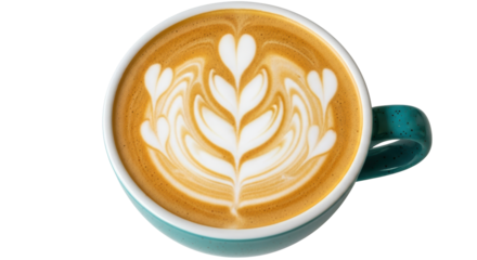 Isolated Latte Art Coffee Cup