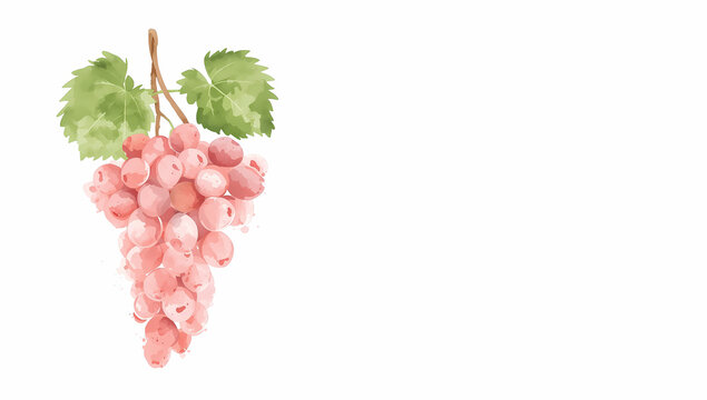 Luxury Wine Label – Watercolor Grapes Minimalist Illustration - Powered by Adobe