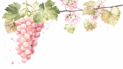 Luxury Wine Label – Watercolor Grapes Minimalist Illustration