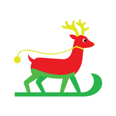 reindeer pulling santas sleigh through snowy skies