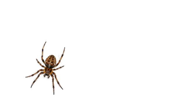 Isolated Garden Spider Suspended