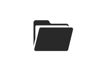 A simple black folder icon with a white background symbolizing file management and data storage solutions