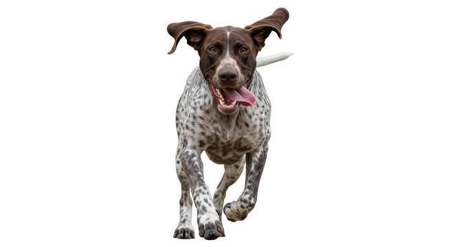 Isolated German Shorthaired Pointer Running