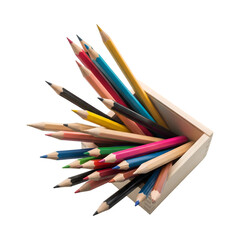 Fototapeta premium color pencils isolated on white transparent background