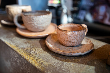 Original textured mugs. Handmade drinkware.. ceramic cups