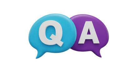 Isolated Question and Answer Speech Bubbles