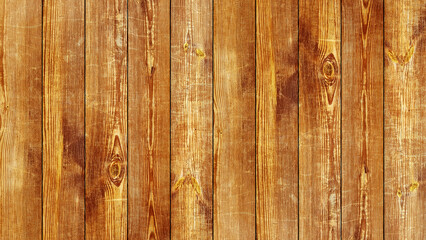 Naklejka premium Brown mordant wooden vertical planks texture board background.