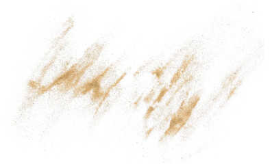 Sand flying isolated on white background and texture, clipping path