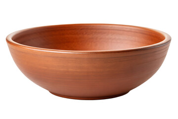 A handmade, rustic clay bowl, showcasing traditional pottery craftsmanship, perfect for serving or as a decorative piece