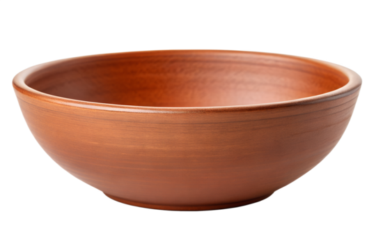 A handmade, rustic clay bowl, showcasing traditional pottery craftsmanship, perfect for serving or as a decorative piece