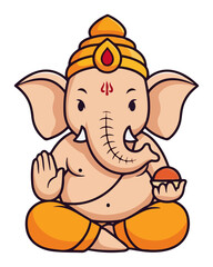 Cute Lord Ganesha illustration for Ganesh Chaturthi