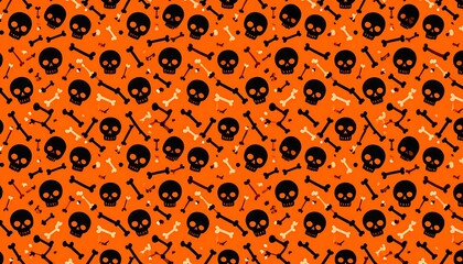 Halloween skull and bone pattern (1)