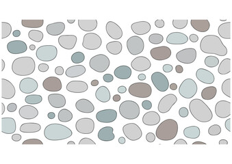 Fototapeta premium Black silhouette of stones or pebbles on a white background