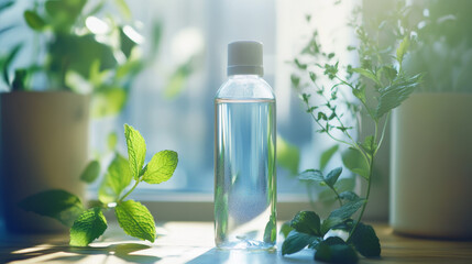 Spray bottle with water + peppermint oil Instant cooling and refreshing scent