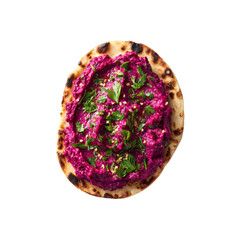 Delicious Beetroot Dip on Toasted Flatbread