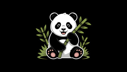Obraz premium Playful Panda Vector Cute Animal Art