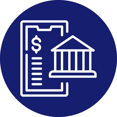 Online banking icon for accounting and finance business, website, application, printing, document, poster design, etc