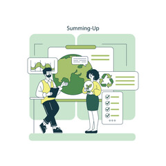 Sustainable Presentation with Two People Discussing