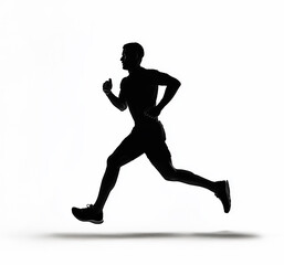 Silhouette of Man Running in Motion