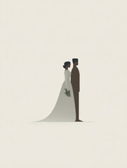 Minimalist Wedding Couple Illustration