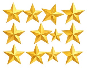 Obraz premium Golden stars on white background
