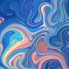 Vibrant fluid marble swirl in blue and pink tones, modern abstract background for art, design, and creative projects. Abstract, swirl, marble, fluid, texture.