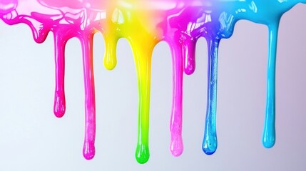 Naklejka premium Colorful dripping paint creates a vibrant and eye-catching abstract design perfect for backgrounds