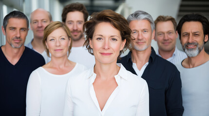 Fototapeta premium Professional group portrait of diverse adults in a modern office setting