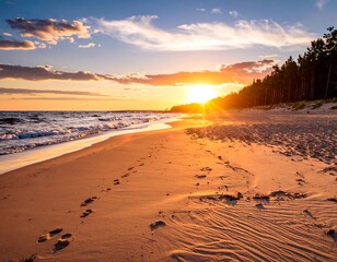 Golden sunset over a beach (1)