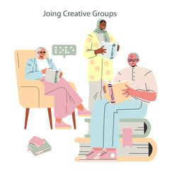 Silver Society. Flat Vector Illustration